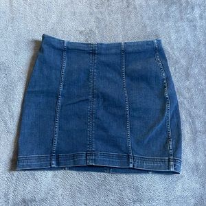 Free People Blue Denim Mini Skirt